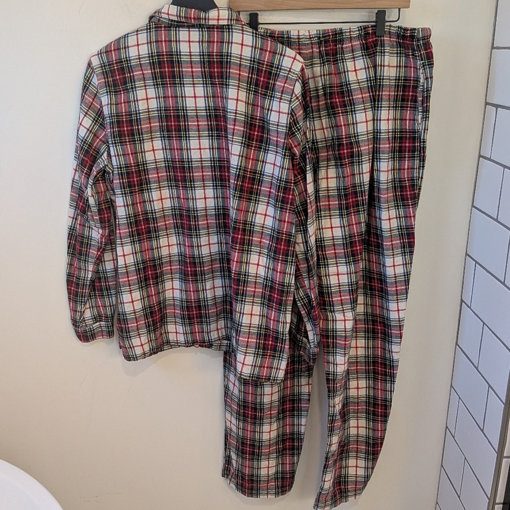 L.L. Bean Women's Scotch Plaid Flannel Christmas Pajamas Set Two Piece XL Tall - Picture 4 of 8